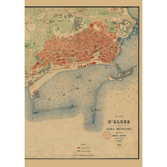 Bnf Cartes/Plans Carnet LignÃ© Plan d'Alger, Jourdan, 1888, (Paperback)