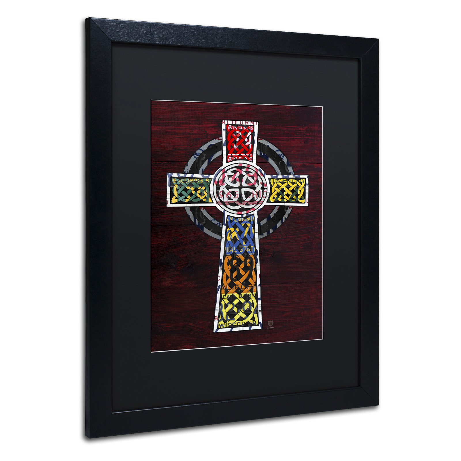 Trademark Fine Art 'Celtic Cross' Canvas Art by Design Turnpike, White Matte, Black Frame