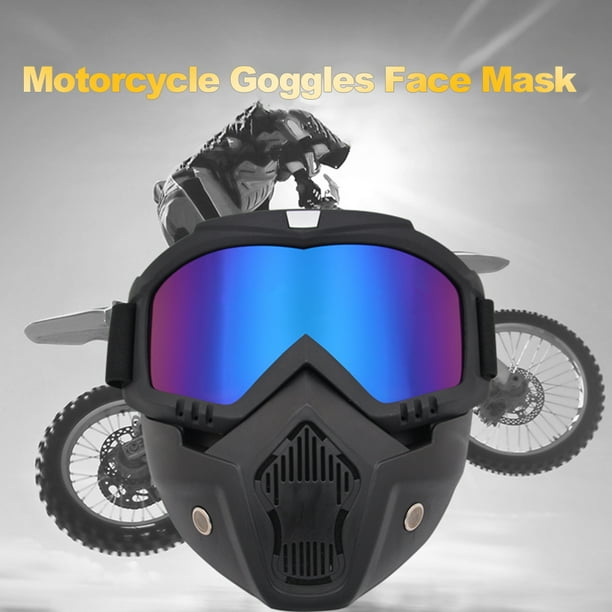 Casco Jet Máscara De Protección Desmontable Para Moto Gafas Con