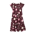 thumbnail image 3 of LOVZFMLL Fashion Girls' Summer Short Sleeve Ruffled Pockets Round-Neck Printed Dress, 3 of 5