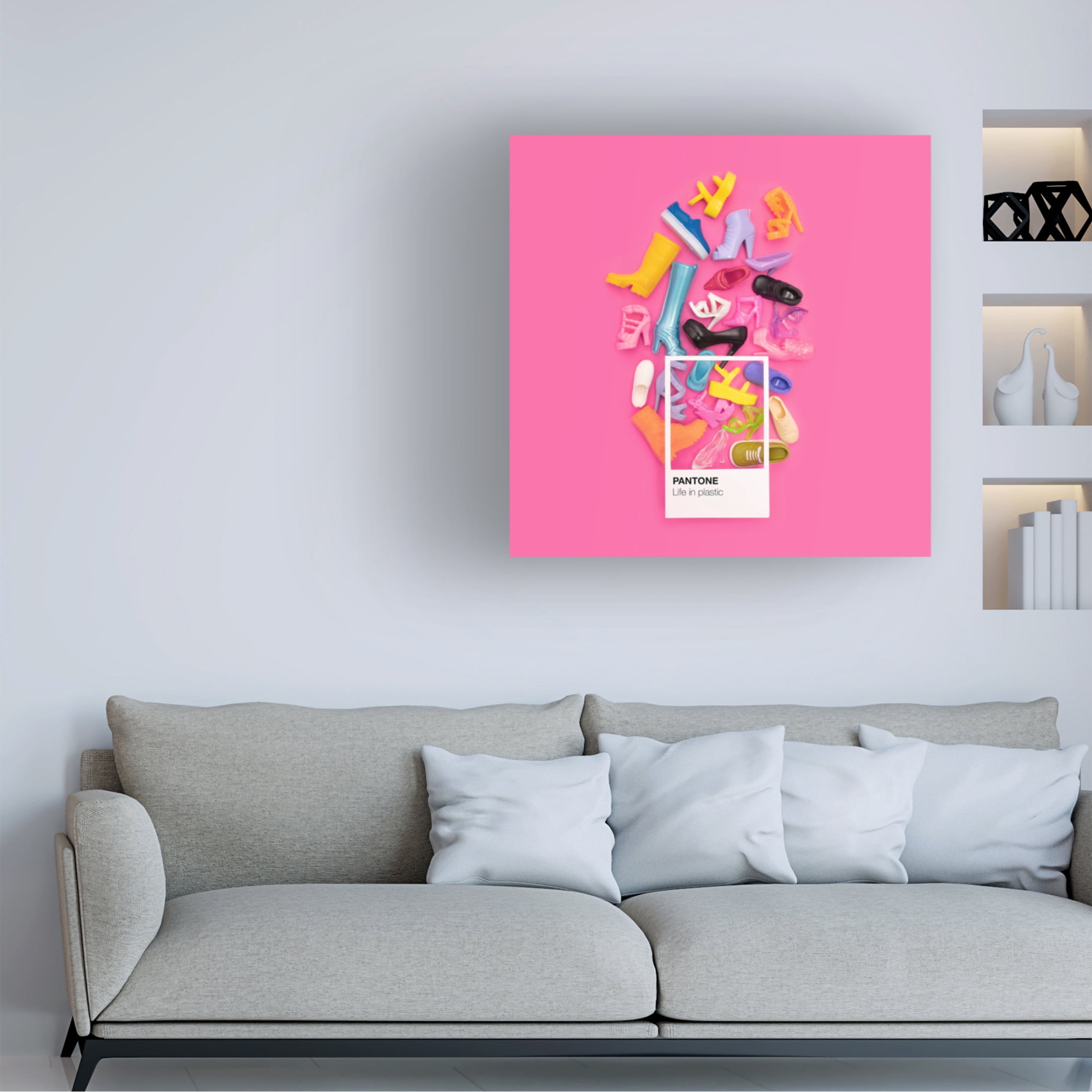Canvas Wall Art - Julia Ramiro 'Life In Plastic' Wall Art for Living Room, Bedroom, or Office Décor by Trademark Fine Art - 24 x 24 Inches