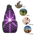 thumbnail image 5 of Women Men Halloween Spider Web Crossbody Sling Bag Casual Chest Bakpack, 5 of 6