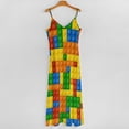 thumbnail image 5 of Colorful Building Blocks Pattern Sleeveless Dress Loose Women's Dress Dresses Luxury Evening Dresses, 5 of 9