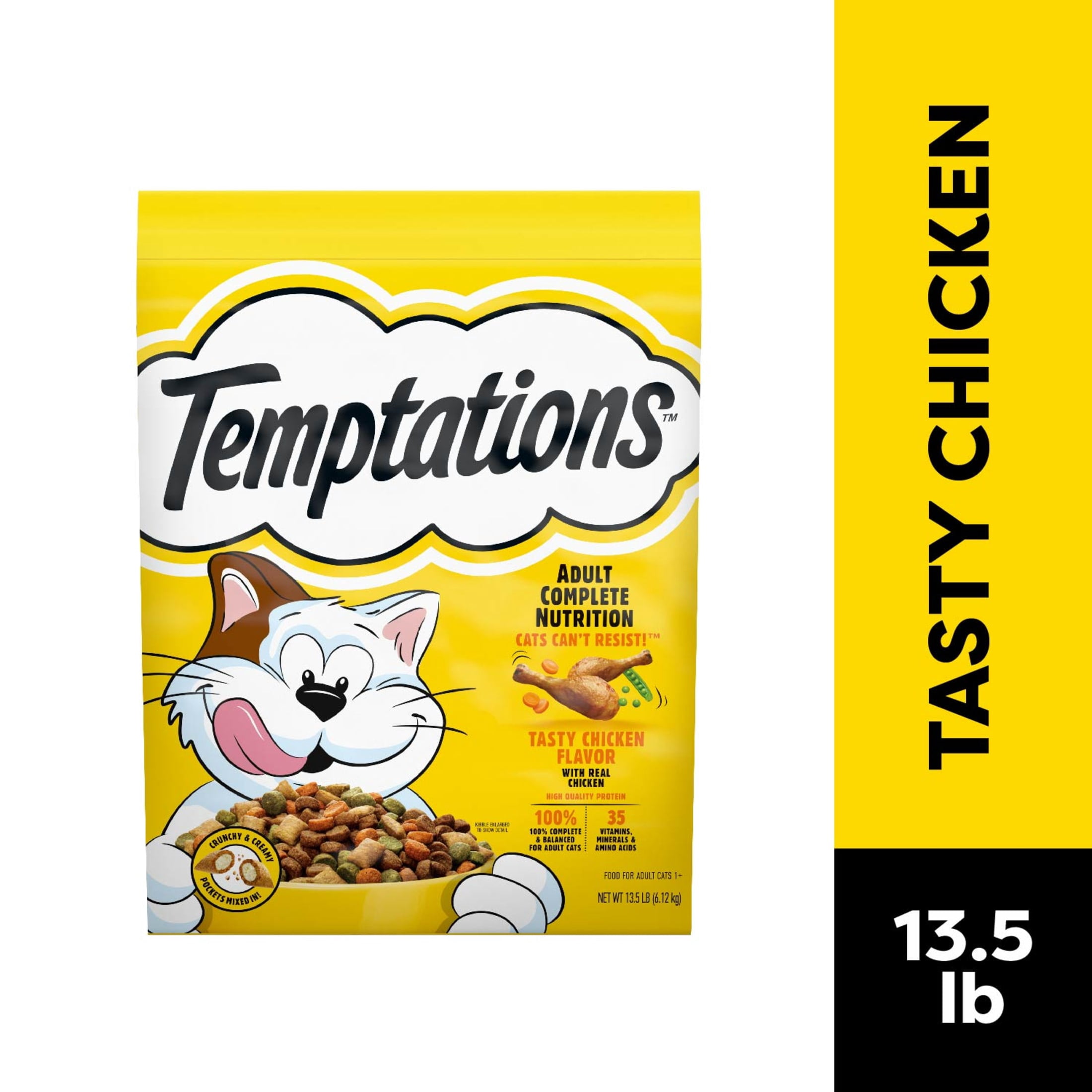 (2 pack) Temptations Adult Dry Cat Food Tasty Chicken Flavor, 13.5 Lb Bag