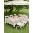 thumbnail image 4 of Outdoor Tablecloth with Umbrella Hole for Patio/Picnic/Party, Brown Beige Coastal Waterproof Table Cloth Rectangle Table Cover Washable, Nautical Coral Starfish Shell Seahorse Ocean (60"x 120"), 4 of 8