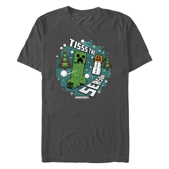 Men's Minecraft Creeper Snow Season  Graphic T-Shirt