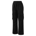 thumbnail image 5 of Gvdentm Scrub Pants Women's Casual Loose Elastic Shiny Pocket Wide Leg Pants Trousers Baggy Cargo Pants for Women(Black,XS), 5 of 6