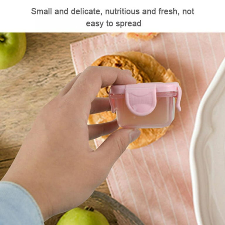 Stackable Mini Food Storage Container with Clip-on Lid, Condiment and Sauce  Containers Snack Boxes for Kids 