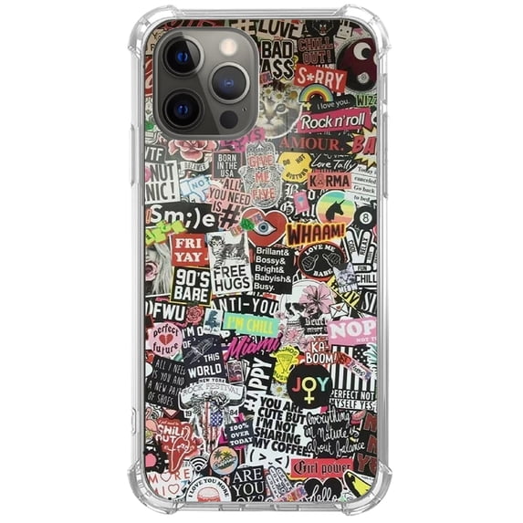 fashion pop art collage Case for iPhone 14 Pro,Aesthetic Art Design TPU Bumper Cover Case
