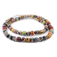 thumbnail image 3 of The Bead Chest Painted African Krobo Beads - Full Strand of Ghanaian Tribal Glass Beads for Necklace or Jewelry Making (Fancy Venetian-Style), 3 of 4