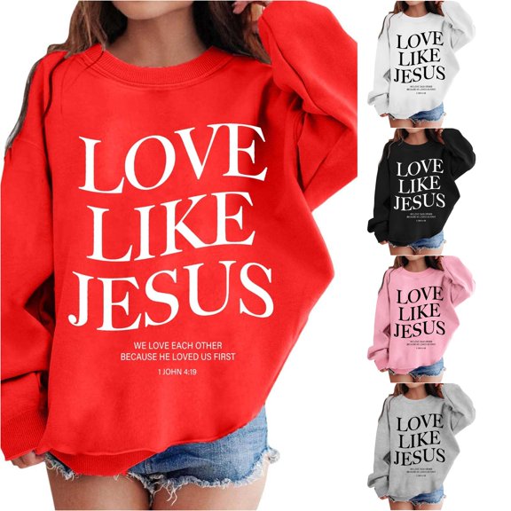 LIIPEE Letter Graphic Sweatshirts For Girls Long Sleeve Crew Neck Pullover Kids Fall Winter Comfortable Casual Sweatshirts,5-6 Years