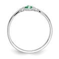 thumbnail image 2 of 14K White Gold Ring Band Themed (05) May Emerald Green, Size 9, 2 of 5