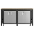 thumbnail image 1 of Pemberly Row 3-Piece Modern Metal Garage Cabinet & Worktable Set in Gray, 1 of 20