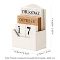 thumbnail image 2 of Calendario Perpetuo de Bloques de Madera Vintage Blanco Aovdy, 2 of 8