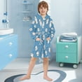thumbnail image 5 of FORMRS Niños Bathrobe Unisex Hooded Robe Soft Plush Pajamas Sleepwear, Size 7-9T, Baseballs Pattern, 5 of 7