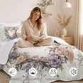 thumbnail image 4 of Flymme Bedspreads for Queen Size Bed,3 Pieces Romantic Floral Heart Wreath Pattern Queen Bed Set,Lightweight Summer Floral Quilt Set for Bedroom Decor, 4 of 9
