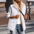 thumbnail image 2 of Women Fleece Lined Quilted Vest Sleeveless Zip up Outerwear Lapel Collar Warm Waistcoat Casual Fall Winter Gilet with Pockets White L, 2 of 7