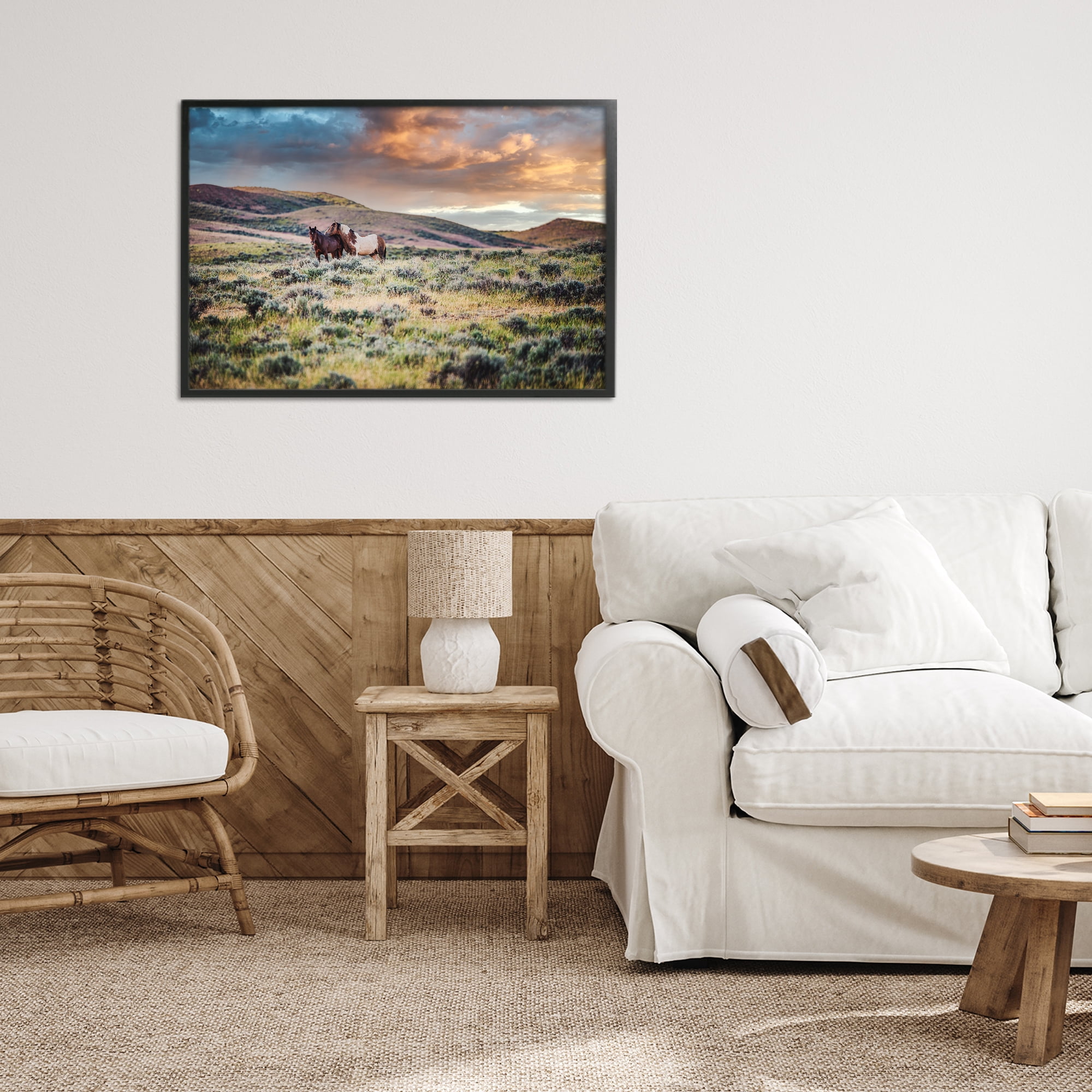 Stupell Industries Stay Close Horses Black Framed Giclee Art, design by Tim West