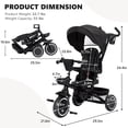 thumbnail image 6 of AILEEKISS 8-in-1 Kids Tricycle with Parental Bar, Folding Ride Trike for Child 1-6 Years, Black, 6 of 10