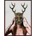 thumbnail image 4 of Antler Halloween Mask with Detachable Hornsfor Halloween Party Cosplay Costume Reindeer Deer Head Masquerade Full Face for Party Carnivals, 4 of 9