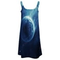 thumbnail image 5 of Galaxy Star Outer Space Women's Summer Dresses 2025 Beach Casual Sleeveless Floral Print Tank Loose Sundress, 5 of 8