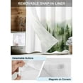 thumbnail image 3 of No Hook Cloth Fabric Shower Curtain with Snap in Liner, Green Mist Forest Waterproof Shower Curtains Set with See Through Top Window, Foggy Mountain Tree Nature Landscape Bath Curtains Shower 54"x78", 3 of 6