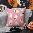 thumbnail image 2 of Halloween Pillow Covers 16x16 inch Set of 2 Happy Halloween White Ghost Decor Pink Pillow Covers Sofa Bed Outdoor Car Decoration TH-14B16, 2 of 6