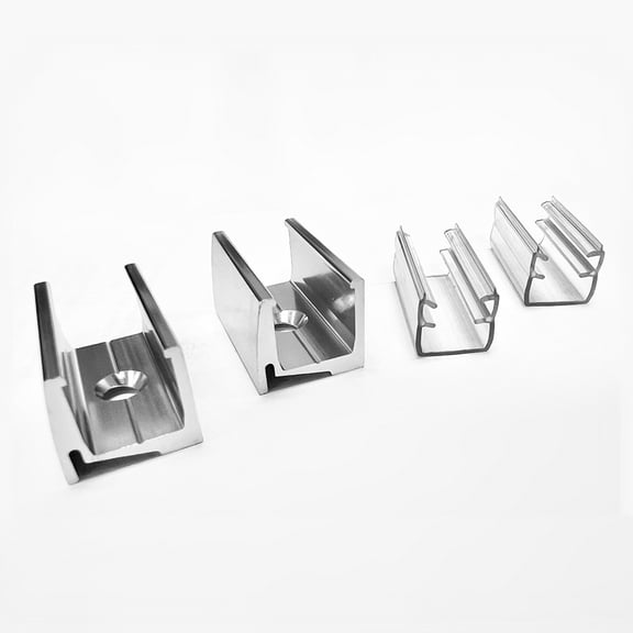 Gordon Glass® Shower Enclosure Clamp for 3/8" Fixed Panel - Set of 2 - Chrome Finish