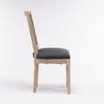 thumbnail image 3 of Contemporary Upholstered Antique Painting Linen Dining Chairs, Retro Dining Chairs with Solid Wood Frame and Legs, Armless Kitchen Chairs with Square Back, Parson Chairs(Grey,Set of 4), 3 of 11