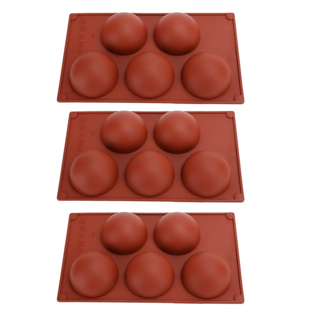 Molde de chocolate Jadeshay de silicona para hornear semiesfera 3 piezas