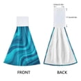 thumbnail image 4 of Blue Abstract Marble 2pcs Bathroom Hanging Towels Soft Hand Towel with Velcro Dish Towel Absorbent Tie Towels for Kitchen Toilet Tea Bar Washcloth Decor, 4 of 7