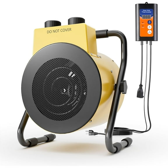 MY.Greenhouse Heater with Digital Thermostat, 1500W Electric Outdoor Heaters for Patio, Overheat Protection, Fast Heating, IPX4 Waterproof, Green House Heaters for Plants, Grow Tent, Flower Room