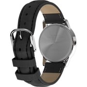 Timex Mens Easy Reader Date Black/Silver/White 35mm Casual Watch, Leather Strap