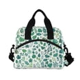 thumbnail image 2 of Lunch Bag Portable Crossbody Meal Bag Cooler Bag Insulated Lunch Bag Food Bag Handheld & Crossbody Design Green Tropical Leaf, 2 of 6