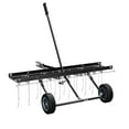 thumbnail image 3 of RVNI 40 in Dethatcher Tow Behind Lawn Rake Sweeper with Transport Handle Rust proof Height Adjustable Steel Black, 3 of 7