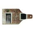 thumbnail image 2 of Rustic Cutting Board, Old Door and Window Brick Wall Suburban Area European Aged House Entrance, Tempered Glass Cutting and Serving Board, Wine Bottle Shape, Brown Cream Redwood, by Ambesonne, 2 of 5