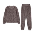 thumbnail image 4 of SERTGUTR Girls' Fleece Set Crewneck Long Sleeve Top Jogger Pants 3D Textured Warm Fall Winter Homewear Outfit, 4 of 4