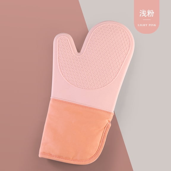 Silicone and Cotton Heat Resistant Oven Mitts - Non-Slip Honeycomb Kitchen Gloves for Baking, Microwave & Oven, Trendy Multi-Color Options