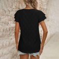 thumbnail image 4 of iHengLiXing Plus Size Spring Tops for Women 2025 Dressy Casual Women's Fashion Summer Solid Color Round-Neck Short Sleeve Blouses Black XXL, 4 of 7
