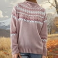 thumbnail image 2 of Chandail en Tricot pour Femmes Hiver Chaud Chandail Ample Col Roulé Décontracté Doux Fil Confortable Automne, 2 of 4