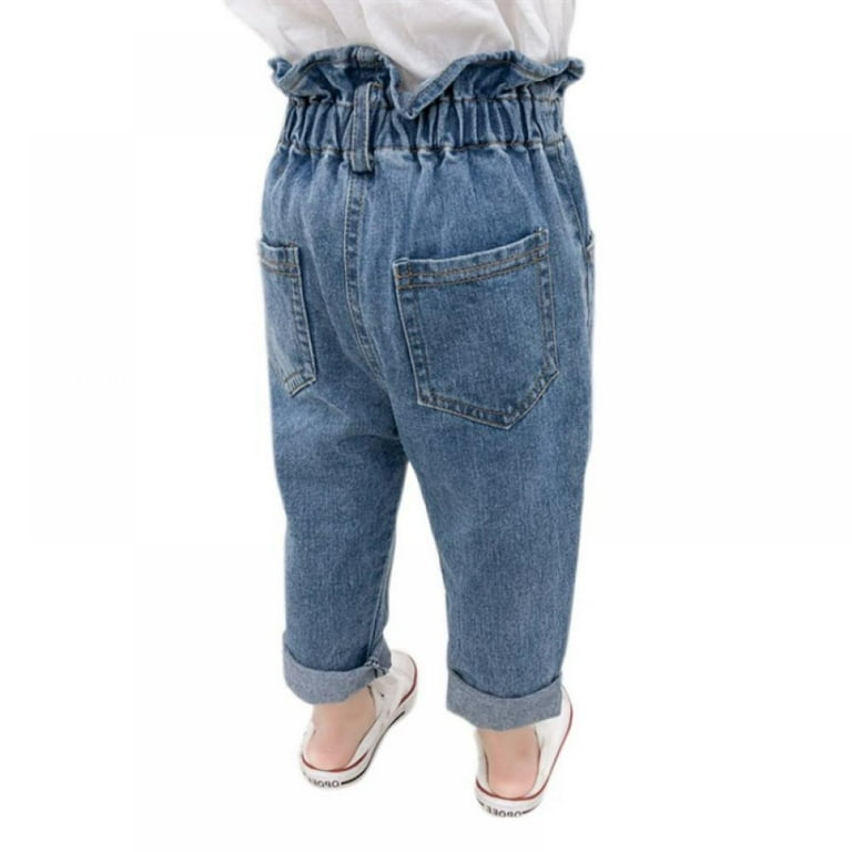 BULLPIANO Toddler Baby Girl Jeans Casual High Waisted Wide BULLPIANO Toddler Baby Girl Jeans Casual High Waisted Wide