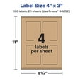 thumbnail image 6 of Avery Kraft Brown Rectangle Labels, 4" x 3", 100 Labels, 6 of 9