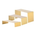 thumbnail image 4 of figatia 3 Pieces Riser Display Stands Cupcake Holder Handbag Shoe Display Racks Display Shelf for Purse Figures Jewelry Dessert Shops Brushed Gold, 4 of 8