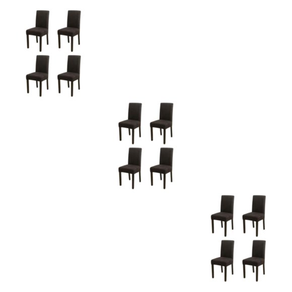 Funda de silla Bearachild gruesa de felpa moderna negra 4 Uds