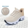 thumbnail image 5 of AOV Women's Slip On Running Sneakers Lightweight Breathable Walking Shoes Gym Workout Jogging Sport Tennis Sneakers Beige US 8, 5 of 7