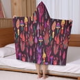 thumbnail image 5 of Colorful Mushroom Fantasy Black Pattern Hooded Bath Towel，50"x30" for Ages 3 To 12 Kids, Quick Dry Lightweight Soft Microfiber Hood Beach Towel Cover Up for Kids, 5 of 7