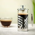 thumbnail image 2 of OVENTE French Press Coffee Maker 12 Ounce with Heat Resistant Borosilicate Glass, Stainless Steel Design and 4-Level Filter System, Portable Cold Brewer Pot for Travel, Camping or Gift, Silver FSD12P, 2 of 9