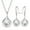 Silver White, variant on 1 Set Women Jewelry Set Faux Pearl Rhinestone Decor Adjustable Length Polished Hanging Earrings Prom Party Bride Wedding Pendant Necklace