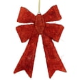 thumbnail image 2 of Northlight Lighted Sparkling Sisal Outdoor Christmas Double Bow - 23" - Red - Clear Lights, 2 of 8