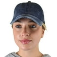 thumbnail image 2 of C.C Ponycap Criss Cross Messy Bun Side Button For Mask Adjustable Baseball Cap, Navy, 2 of 6
